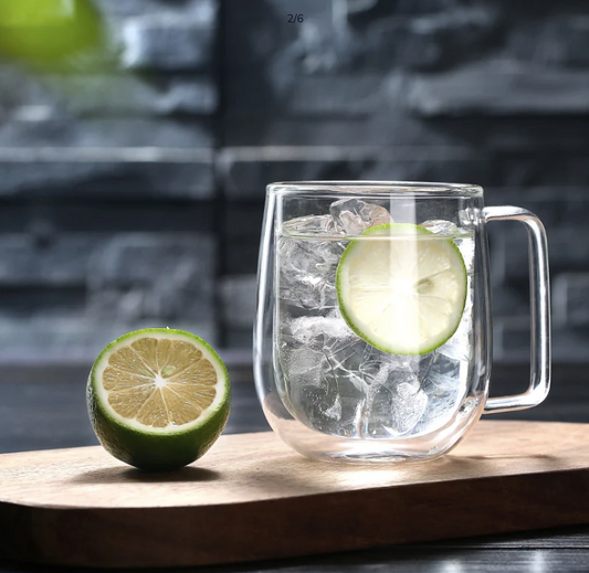 Handmade Double Thermal Insulated Glass Mug
