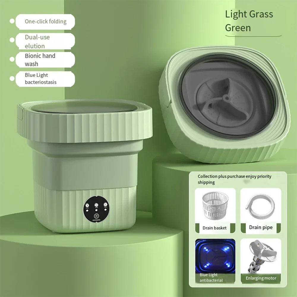 Compact Folding Ultrasonic Travel Laundry Washing Machine