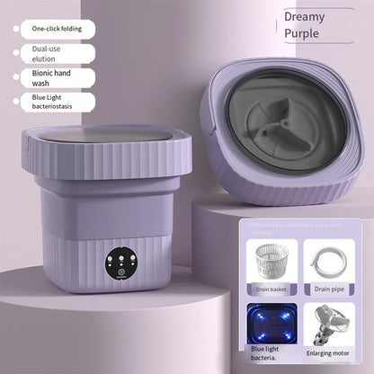 Compact Folding Ultrasonic Travel Laundry Washing Machine