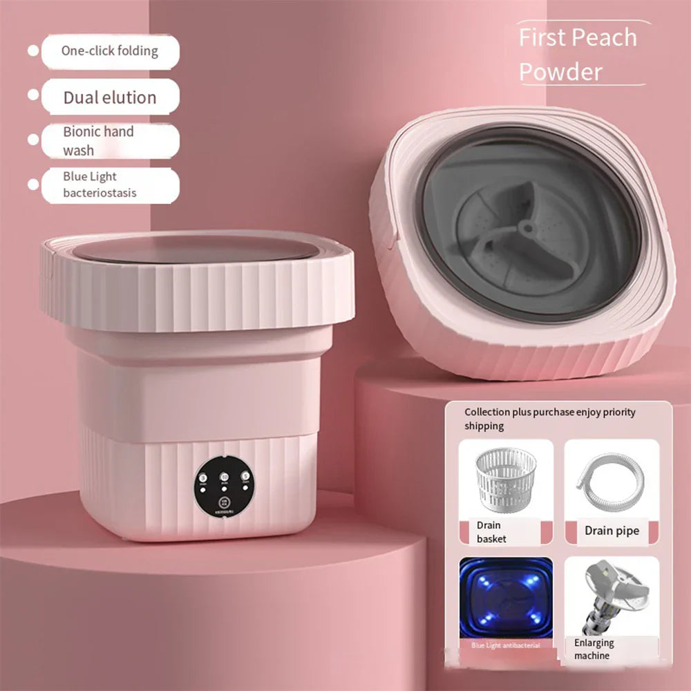 Compact Folding Ultrasonic Travel Laundry Washing Machine