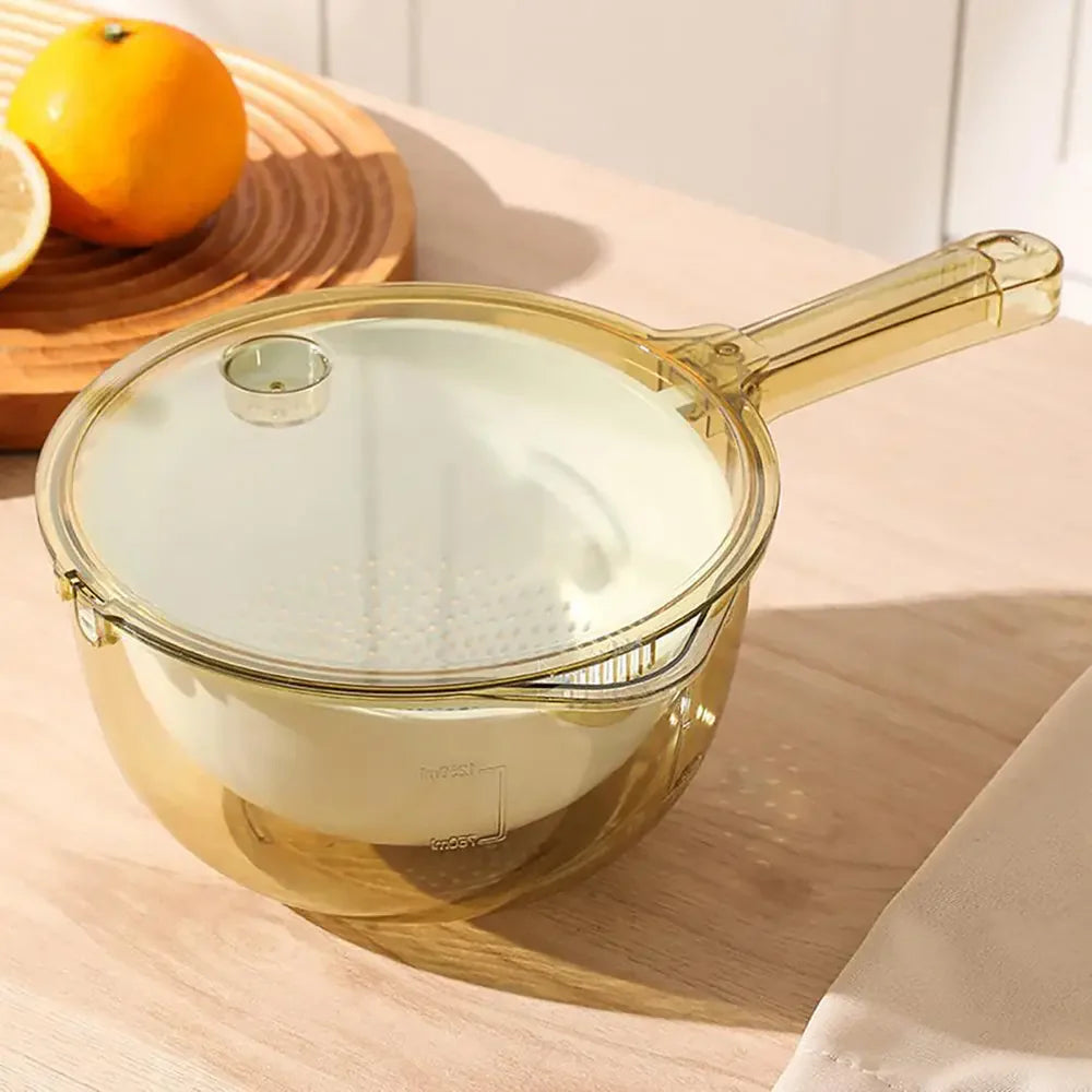 Dual-Layer Spinning Vegetable Washing Strainer