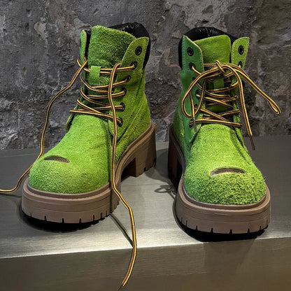 Mossy Green Anti-Slip Combat Boots