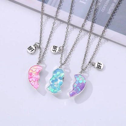 Magnetic Peach Broken Heart Necklace