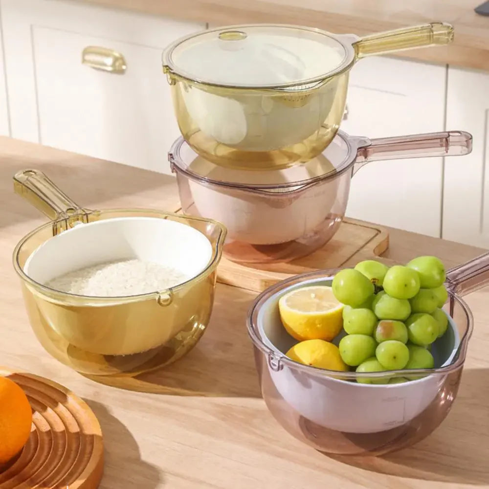 Dual-Layer Spinning Vegetable Washing Strainer