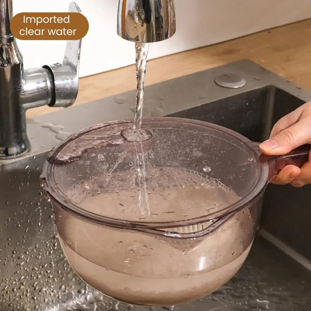 Dual-Layer Spinning Vegetable Washing Strainer