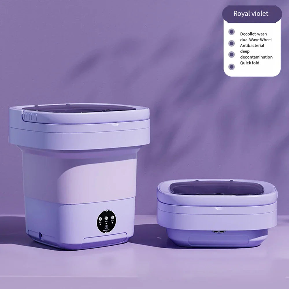 Compact Folding Ultrasonic Travel Laundry Washing Machine