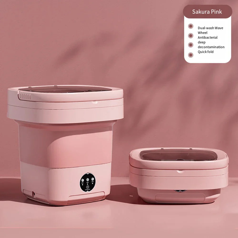 Compact Folding Ultrasonic Travel Laundry Washing Machine