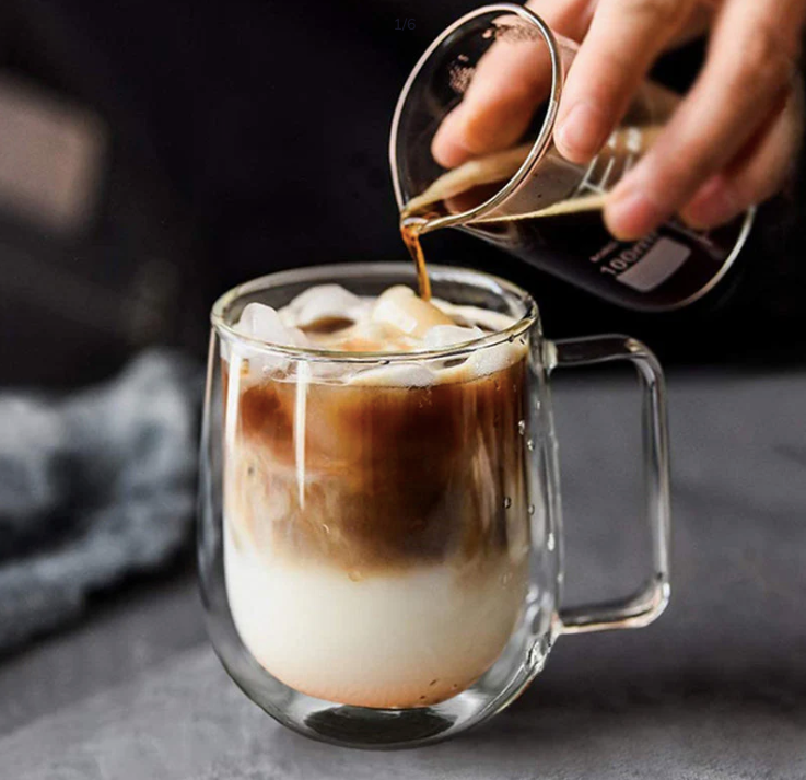 Handmade Double Thermal Insulated Glass Mug