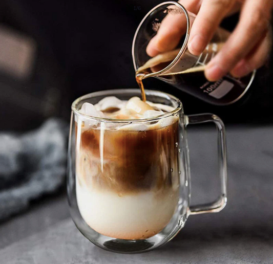 Handmade Double Thermal Insulated Glass Mug