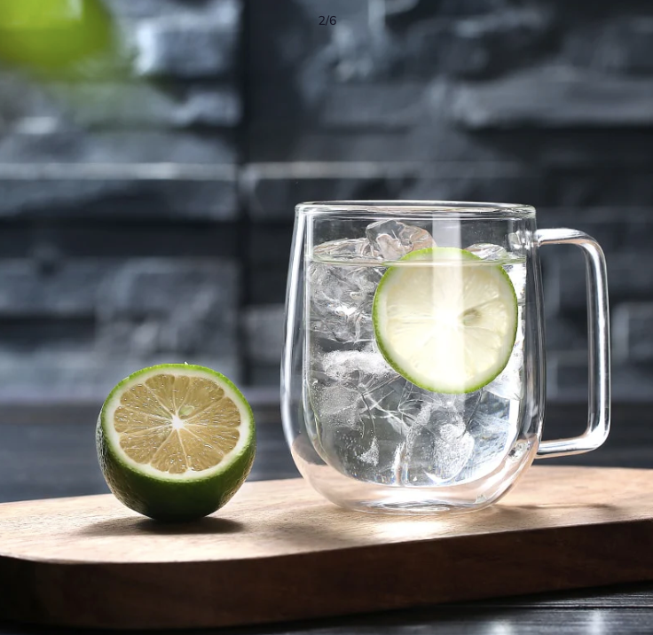 Handmade Double Thermal Insulated Glass Mug