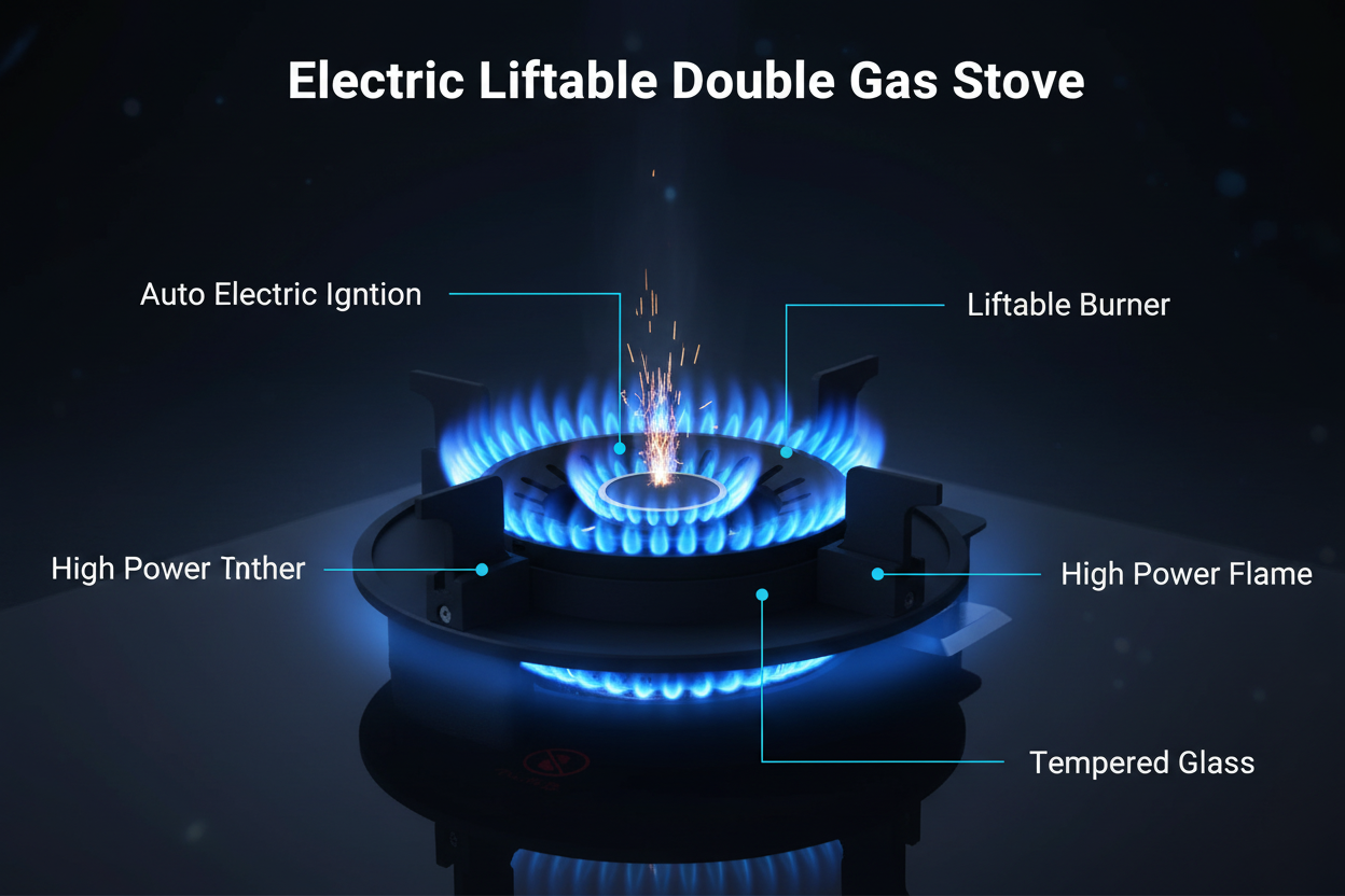 Electric Liftable Double Gas Stove - Feature Banner