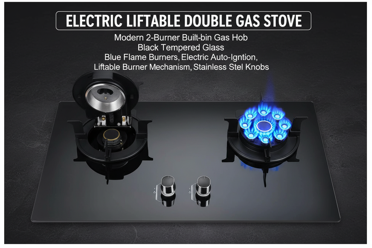 Electric Liftable Double Gas Stove - Main Banner